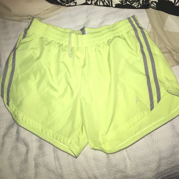 neon yellow athletic shorts